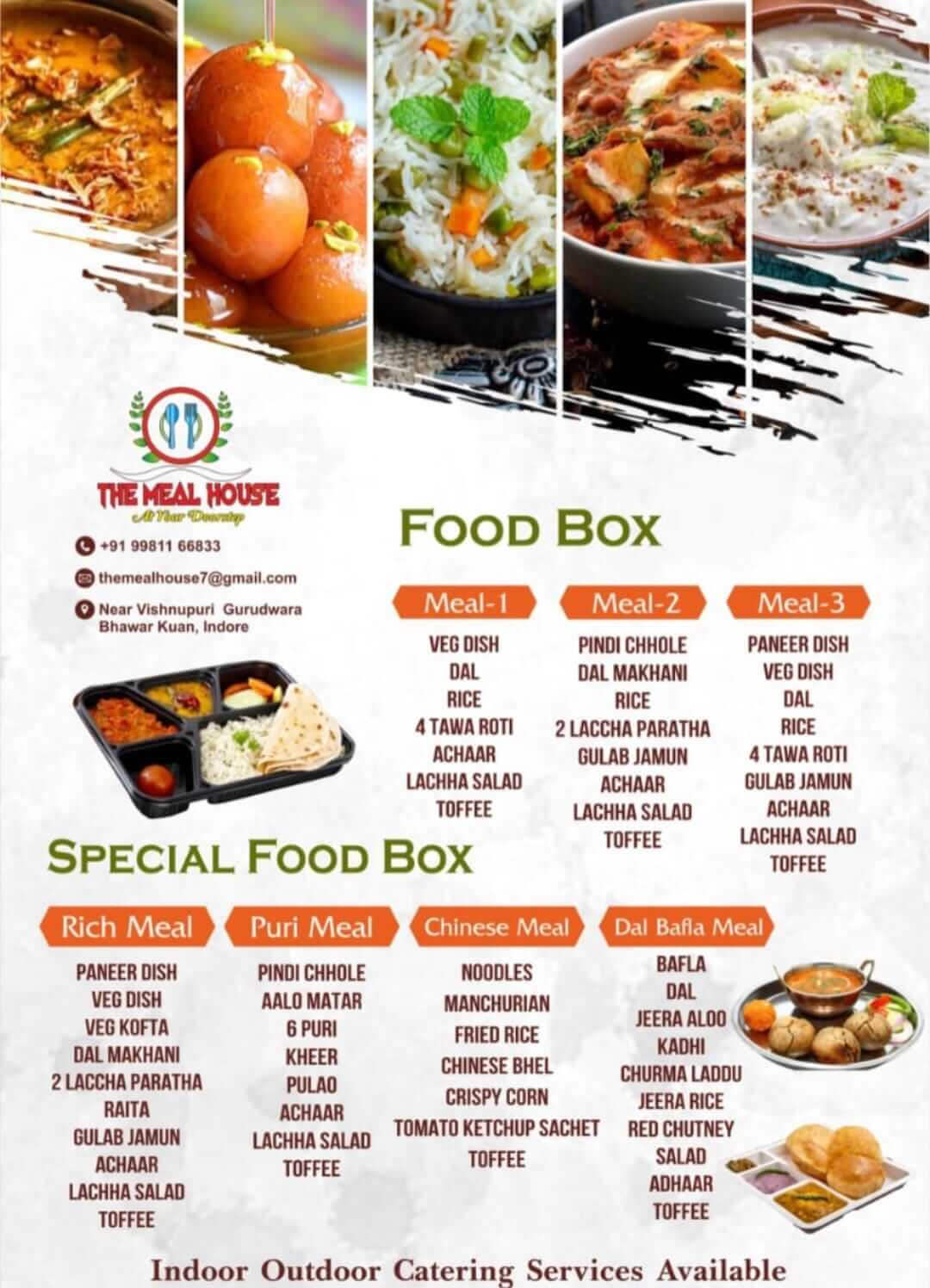 The Meal House Food Box Menu